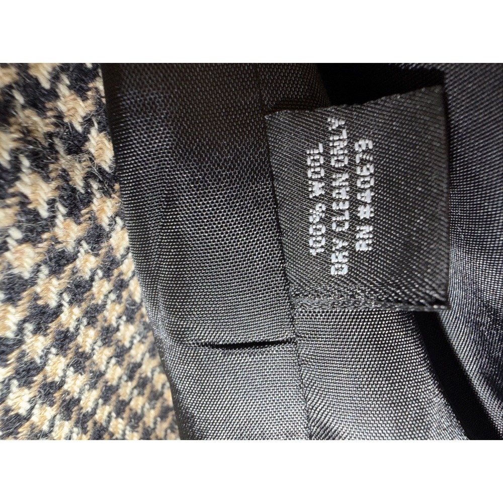 Vtg Harv'e Bernard Sport Coat Tweed Blazer Mens 48R Houndstooth Wool Brown Black - Picture 11 of 16